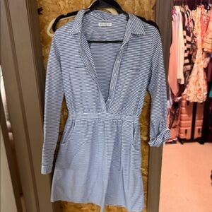 love, Fire Navy Striped Long Sleeve Dress